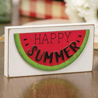 Happy Summer Watermelon Block - The Fox Decor