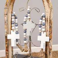 Hope Blessed Faith Beaded Cross Hanger 3 Asstd - The Fox Decor