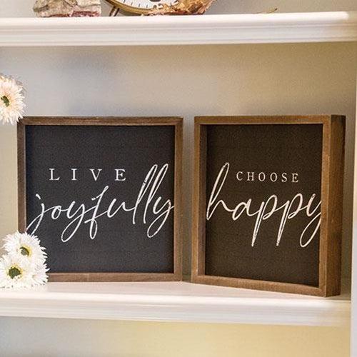 Choose Happy Frame 2 Asstd - The Fox Decor