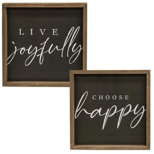 Choose Happy Frame 2 Asstd - The Fox Decor
