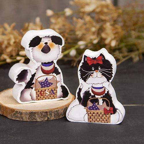 2 Set Chunky Patriotic Pets - The Fox Decor