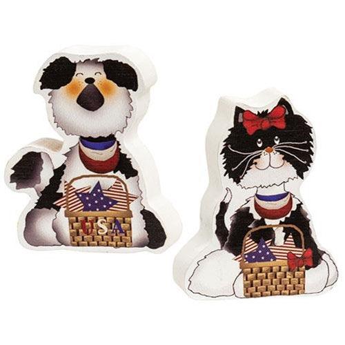 2 Set Chunky Patriotic Pets - The Fox Decor
