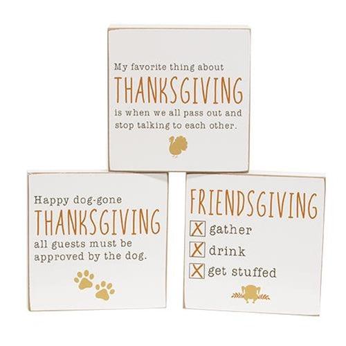 Friendsgiving Square Block 3 Asstd - The Fox Decor