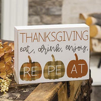 Eat Drink Enjoy Pumpkins Box Sign - The Fox Decor