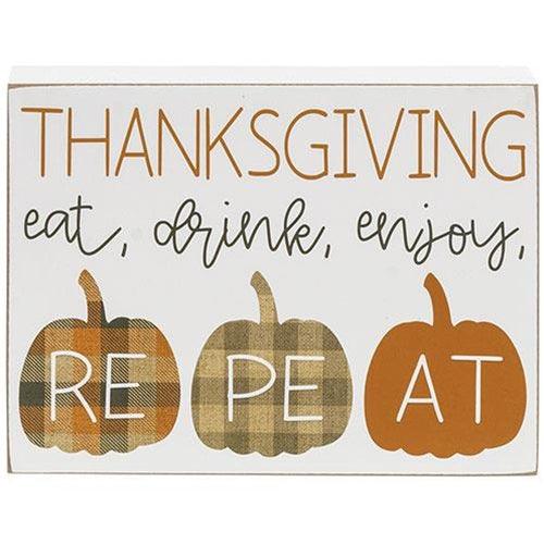 Eat Drink Enjoy Pumpkins Box Sign - The Fox Decor