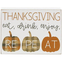 Eat Drink Enjoy Pumpkins Box Sign - The Fox Decor