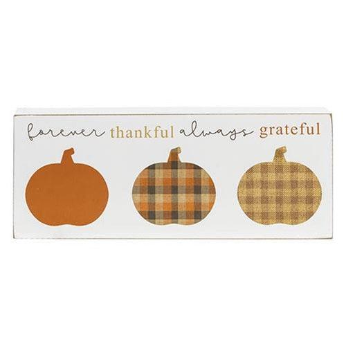 Forever Thankful Always Grateful Pumpkins Box Sign - The Fox Decor