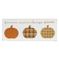 Forever Thankful Always Grateful Pumpkins Box Sign - The Fox Decor