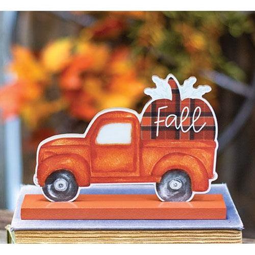 Buffalo Check Fall Pumpkin Truck on Base - The Fox Decor