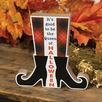 Queen of Halloween Witch Boots Shelf Sitter - The Fox Decor