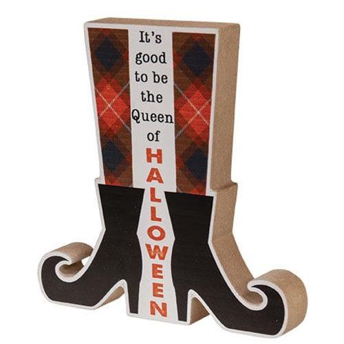 Queen of Halloween Witch Boots Shelf Sitter - The Fox Decor
