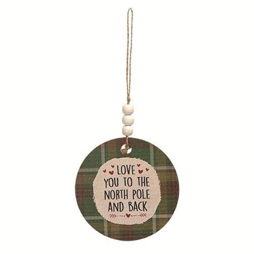 Love You to the North Pole and Back Beaded Ornament 4 Asstd - The Fox Decor