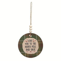 Love You to the North Pole and Back Beaded Ornament 4 Asstd - The Fox Decor