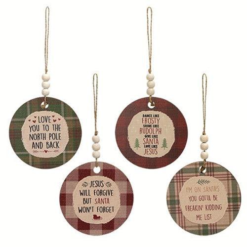 Love You to the North Pole and Back Beaded Ornament 4 Asstd - The Fox Decor
