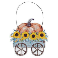 Thankful Pumpkin & Sunflower Wagon Hanger - The Fox Decor