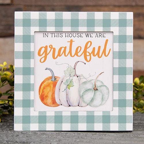 In This House We Are Grateful Box Sign - The Fox Decor