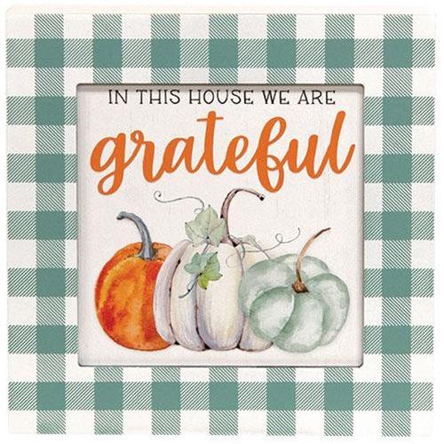 In This House We Are Grateful Box Sign - The Fox Decor