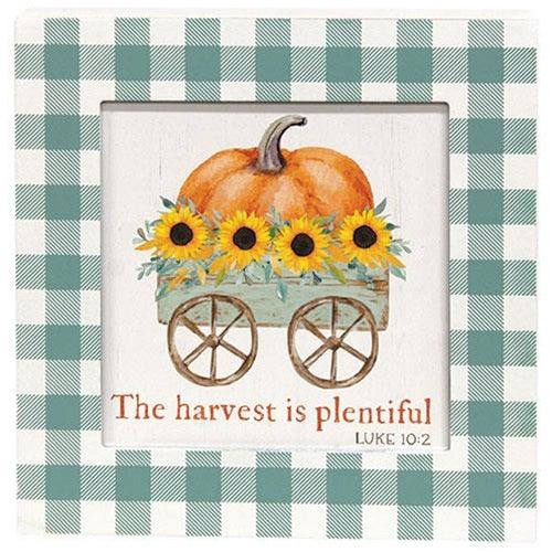The Harvest Is Plentiful Box Sign - The Fox Decor