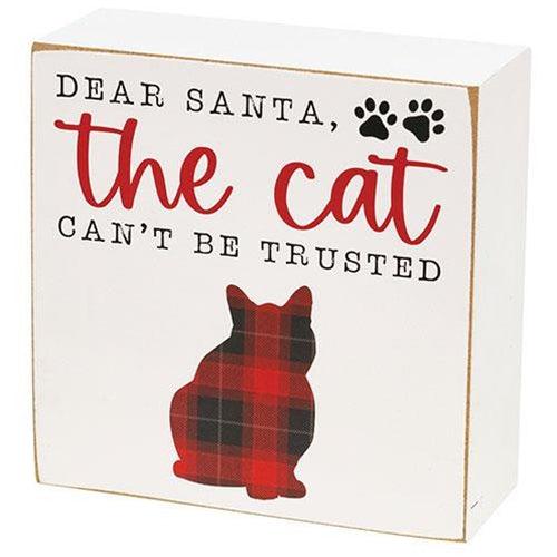 Santa's Favorite Cat Box Sign 2 Asstd - The Fox Decor