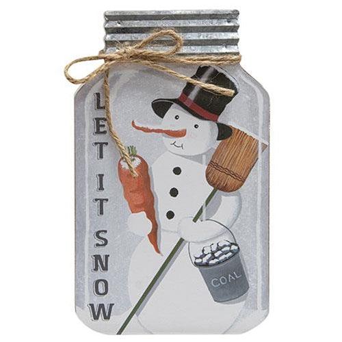 Let It Snowman Chunky Mason Jar Sitter - The Fox Decor