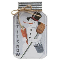 Let It Snowman Chunky Mason Jar Sitter - The Fox Decor