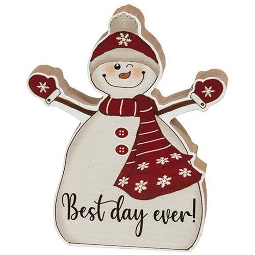 Best Day Ever Chunky Snowman 2 Asstd - The Fox Decor