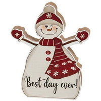 Best Day Ever Chunky Snowman 2 Asstd - The Fox Decor