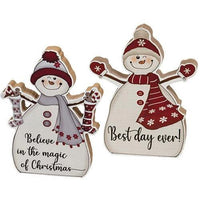 Best Day Ever Chunky Snowman 2 Asstd - The Fox Decor