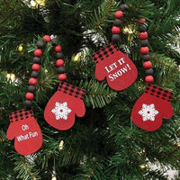 Oh What Fun Beaded Hanging Mittens 2 Asstd - The Fox Decor