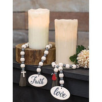 Faith or Love Beaded Garland With Cross Charm 2 Asstd - The Fox Decor