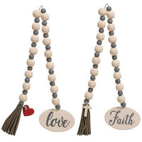 Faith or Love Beaded Garland With Cross Charm 2 Asstd - The Fox Decor