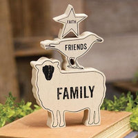 3 Set Faith Family Friends Animals Stacking Blocks - The Fox Decor