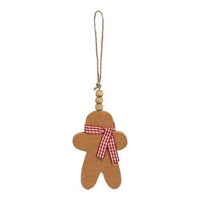 Rustic Wood Beaded Gingerbread Ornament - The Fox Decor