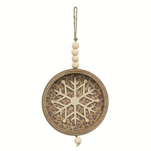 Cheetah Print Snowflake Shadowbox Hanger 2 Asstd - The Fox Decor