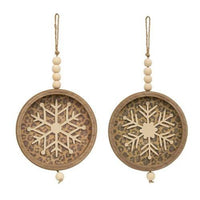 Cheetah Print Snowflake Shadowbox Hanger 2 Asstd - The Fox Decor