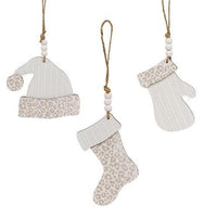 Cheetah Print Winter Clothes Ornament 3 Asstd - The Fox Decor