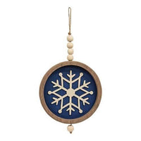 Snowflake Beaded Round Hanger 2 Asstd - The Fox Decor