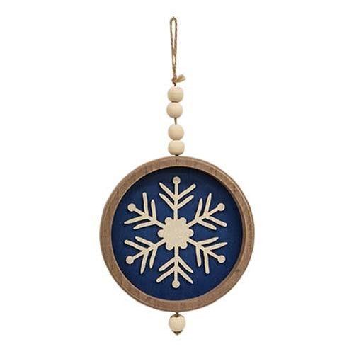 Snowflake Beaded Round Hanger 2 Asstd - The Fox Decor