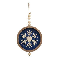 Snowflake Beaded Round Hanger 2 Asstd - The Fox Decor