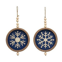 Snowflake Beaded Round Hanger 2 Asstd - The Fox Decor