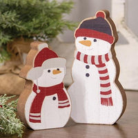 2 Set Cozy Chunky Snowman Sitters - The Fox Decor