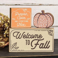 3 Set Welcome to Fall Blocks - The Fox Decor