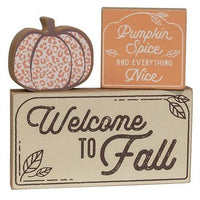 3 Set Welcome to Fall Blocks - The Fox Decor