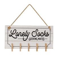 Lonely Socks Seeking Mates Shiplap Clip Sign - The Fox Decor