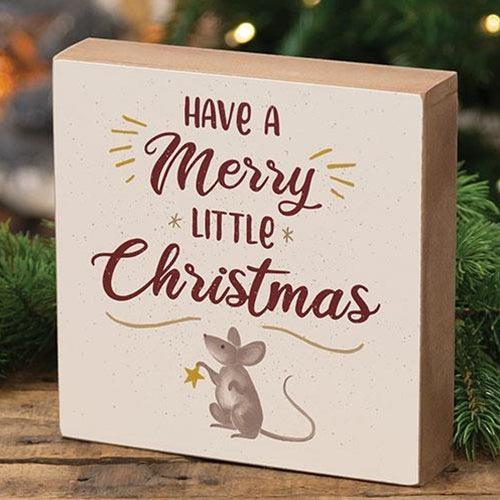 Have a Merry Little Christmas Mouse Box Sign - The Fox Decor