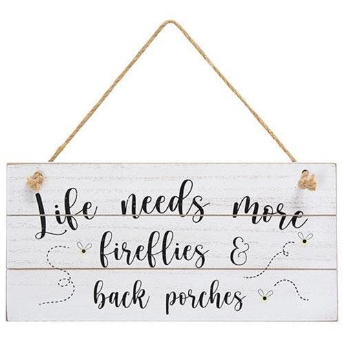 Life Needs More Fireflies Distressed Slat Sign - The Fox Decor