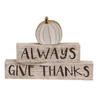 Thumbnail for 3 Set Always Give Thanks Pumpkin Blocks - The Fox Decor