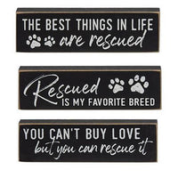 Rescued Is My Favorite Breed Thin Mini Block 3 Asstd - The Fox Decor