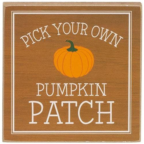 Pick Your Own Pumpkin Patch Square Block 2 Asstd - The Fox Decor