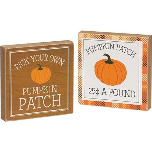 Pick Your Own Pumpkin Patch Square Block 2 Asstd - The Fox Decor